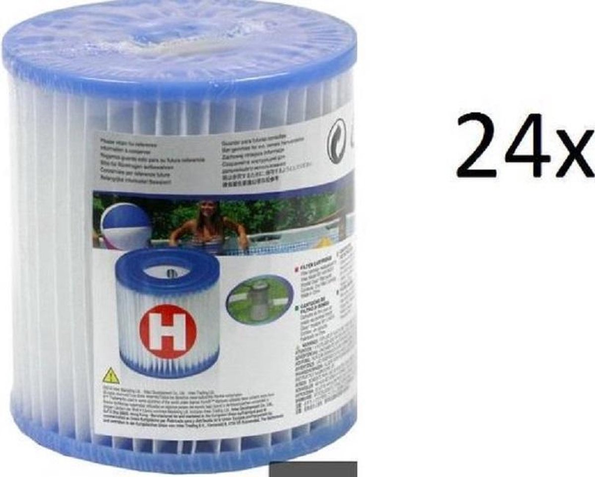 Intex H filter cartridge 24 pack | H filter| 24 x zwembad filtercartridge Type H | 24 stuks | voordeelverpakking